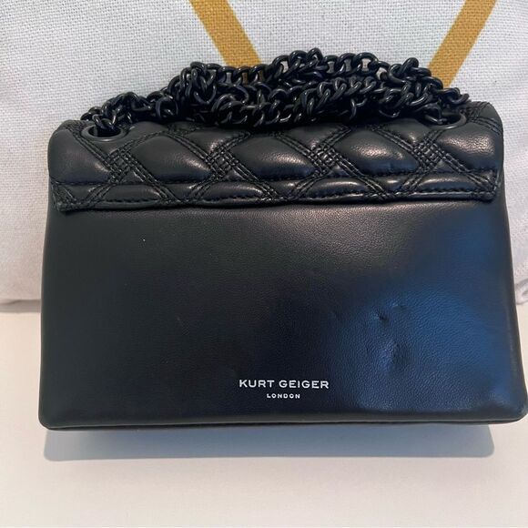 Kurt Geiger Mini Kensington Drench Bag Leather Black - Picture 6 of 9